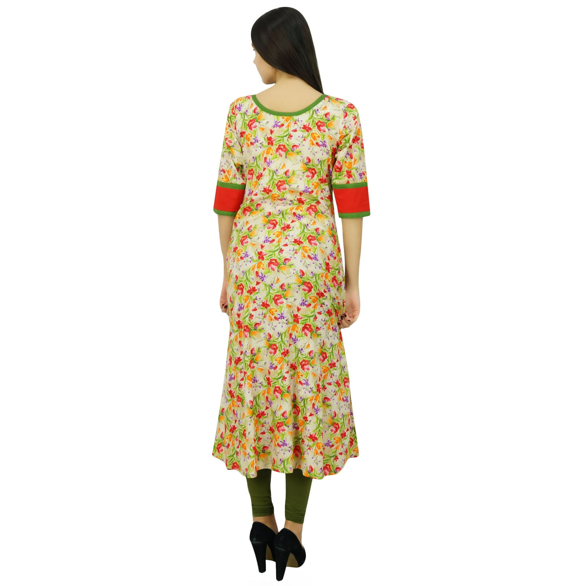 Bimba Womens A Line Cotton Kurti Designer Ladies Kurta Indian Dress Custom Clothing