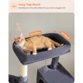 thumbnail image 3 of PAWZ Road 56.3" Large Cat Tree Indoor Multi-Level Cat Tower with Super Large Top Perch Dark Gray, 3 of 7