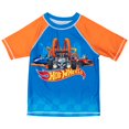 thumbnail image 3 of Bañador Swim Rash Guard Hot Wheels para niños pequeños, azul 4, 3 of 8