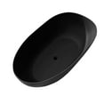 thumbnail image 6 of Rainlex 59" Freestanding Soaking Solid Surface Bathtub in Black, 6 of 12