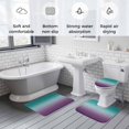 thumbnail image 5 of Teal Purple Ombre Bath Mat 3 Piece Bathroom Rug Set, Turquoise Gradient Modern Abstract Art Non Slip Bath Rug Contour Mat and Toilet Lid Cover, Absorbent Shower Mats Soft Bath Rugs and Mats Sets, 5 of 8