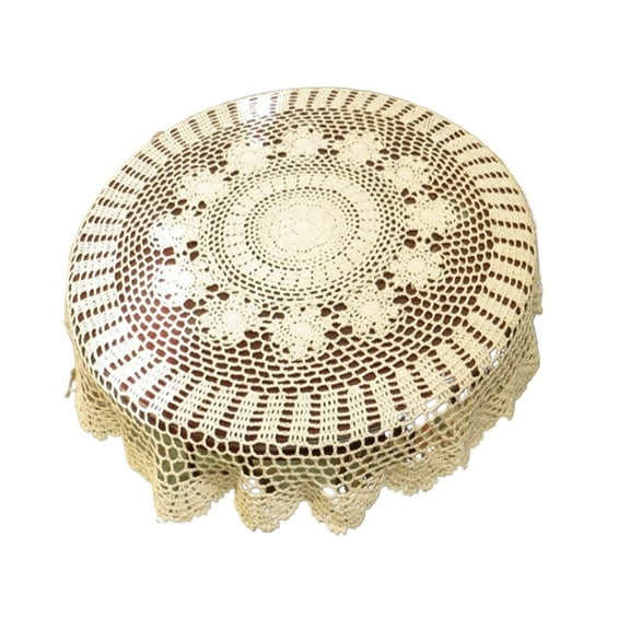 Cotton Handmade Crochet lace Table Runners Round Tablecloth Doilies Doily Table Dresser Scarf Décor