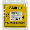 thumbnail image 4 of QTH 4 Pcs Smile You Are On Camera Sign Sticker - 15 cm x 15 cm - Self Adhesive Vinyl, 4 of 4
