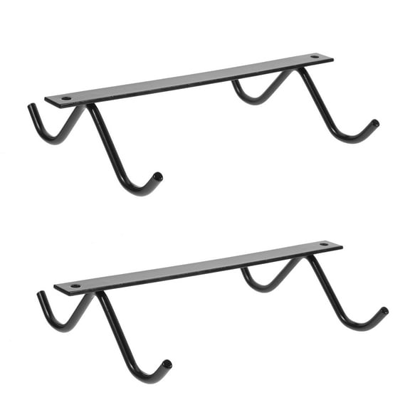 ifundom Under Cabinet Mug Rack Black Stainless Steel Kitchen Cup Holder and Utensil Organizer 2 Pieces