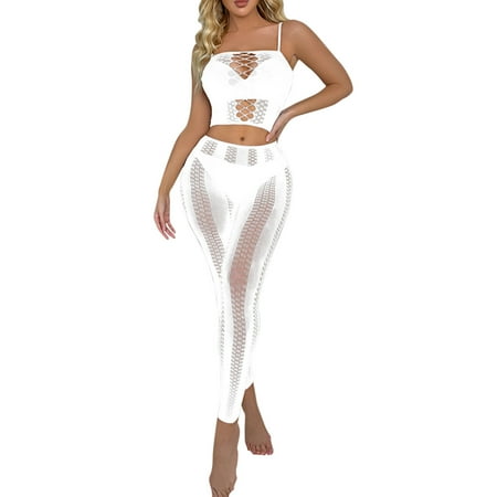 Midwennn Women Transparent Bodystockings Underwear Pajama Shapewear Bodysuits Wet Look Lingerie for Women Open Crotch