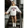 thumbnail image 5 of Women's Gameday Couture  Ash Chicago Bears Traditional Logo Oversized Premium Fleece Pullover Sweatshirt, 5 of 7