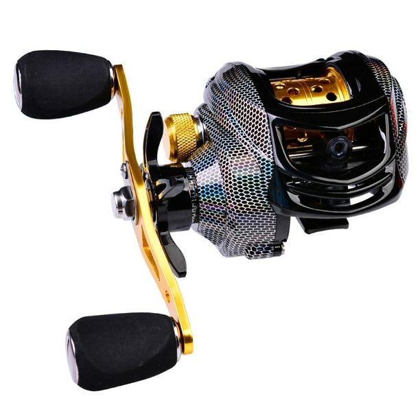 Naiovety Carrete de baitcasting 7.2: 1 Carretes de pesca de eje de acero inoxidable de liberación rápida Pescar Tipo 1 Derecho