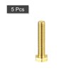 thumbnail image 3 of Unique Bargains Brass Hex Bolts, M5x25mm 5 Pack Fully Thread Grade 4.8 Machine Screws, 3 of 4