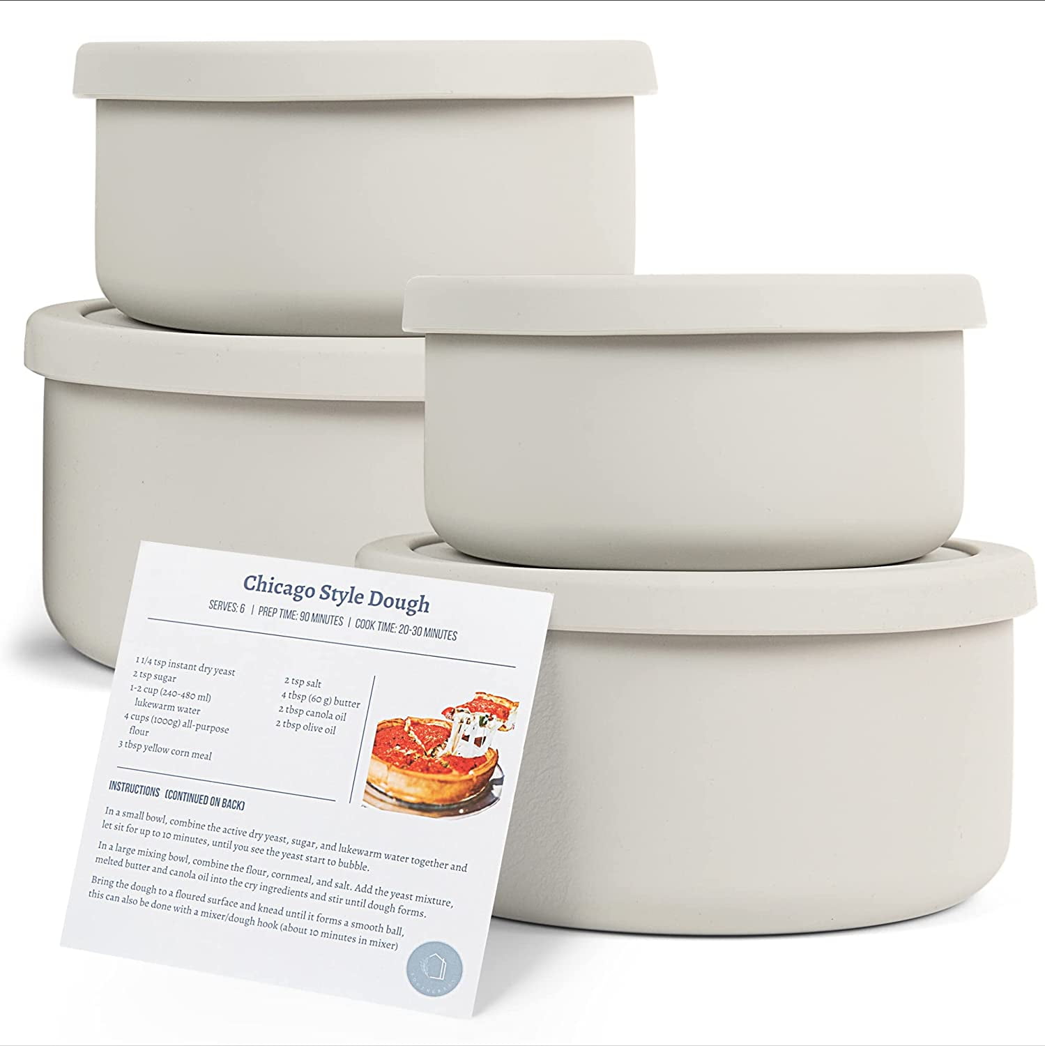 Pizza Dough Proofing Box 1300 ml and 700 ml Silicone Bread Proofing