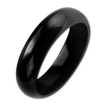 Gemini Dome Comfort Fit Black Titanium Couple Anniversary Wedding Ring width 6mm US 13.5 Valentine's Day Gift