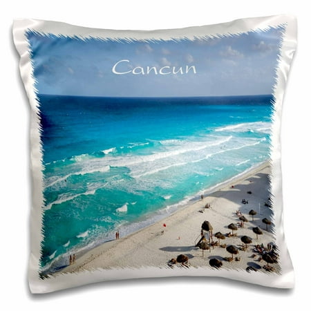3dRose Image of Beach At Cancun Mexico - Pillow Case, 16 by