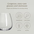 thumbnail image 2 of over&back 16oz Traditional Glassware - Set of 4 Classic Stemless Drinking Glasses for Parties, Get-togethers, and More - Mouth-Blown - Wine Cups for Kitchen and Dining Room - Clear, 2 of 9