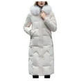 thumbnail image 2 of Black and Friday Clothing Sales Idoravan Women's Quilted Puffer Coat,Women's Fall and Winter Long Sleeved Warm Cotton Jacket Bread White XXXXL, 2 of 4