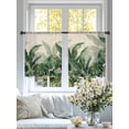 thumbnail image 4 of Palm Leaves Tropical Sheer Curtains 54 Inch Length 2 Panels Set Window Treatments, Green Botanical Summer Linen Rod Pocket Semi Curtains for Living Room/Bedroom/Kitchen Décor, 104"W x 54"L, 4 of 7