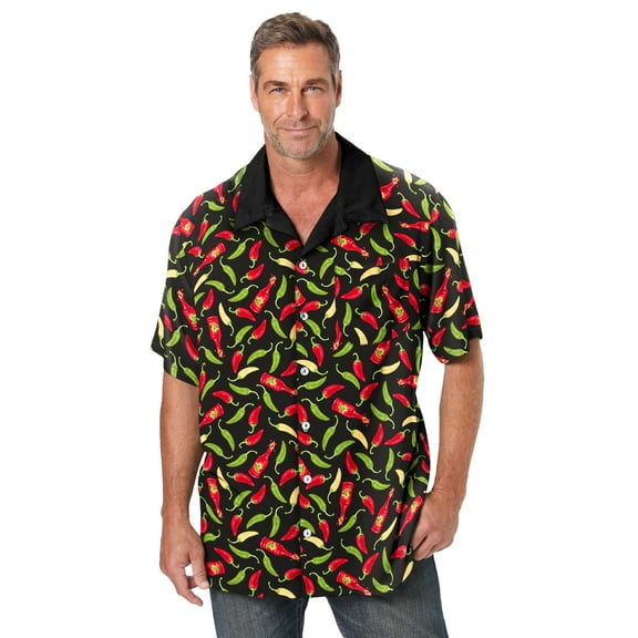 Men's Big & Tall Tropical Rayon Short-Sleeve Shirt