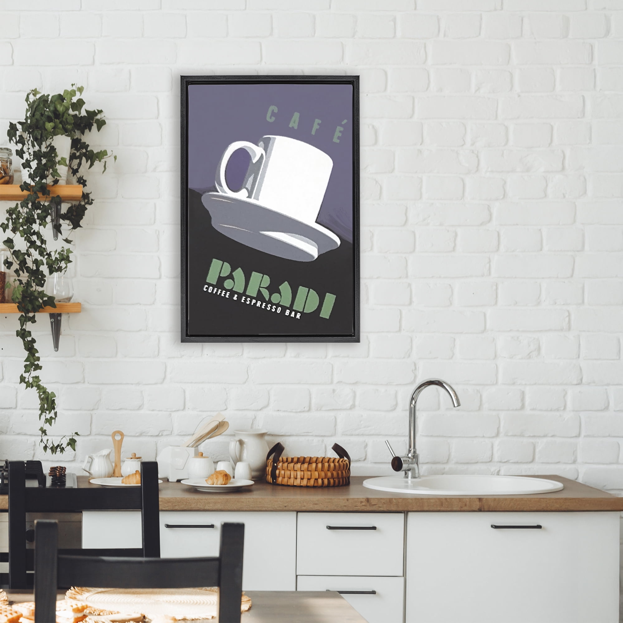 Stupell Industries Paradi Coffee & Espresso Black Framed Floater Canvas Wall Art, design by Jadei Graphics