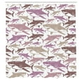 thumbnail image 2 of Ambesonne Shark Shower Curtain, Underwater Fish Art Pattern, 69"Wx70"L, Grey Pink, 2 of 4