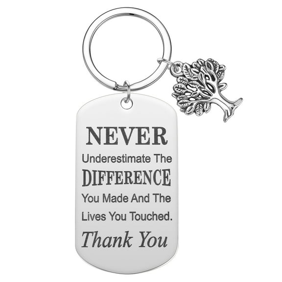 Stainless Steel Key Chain Never Underestimate The Difference Keychain Thank You Gift Inspirational Bag Car Pendant Keyring