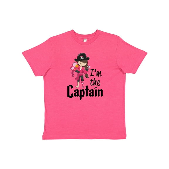 Inktastic I'm the Captain Pirate Girl Youth T-Shirt