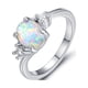 thumbnail image 4 of Guardurnaity Anillo de plata para mujer Anillos de diamantes de imitación de moda Accesorio de joyería Adorno de boda Compromiso Blanco Tamaño 8 Type2 NO2, 4 of 6