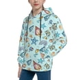 thumbnail image 2 of Picia Sea Shells 2 Pattern Youth Hoodie - Warm Pullover Sweatshirt with Kangaroo Pocket, Ideal for Boys and Girls-X-Large, 2 of 6