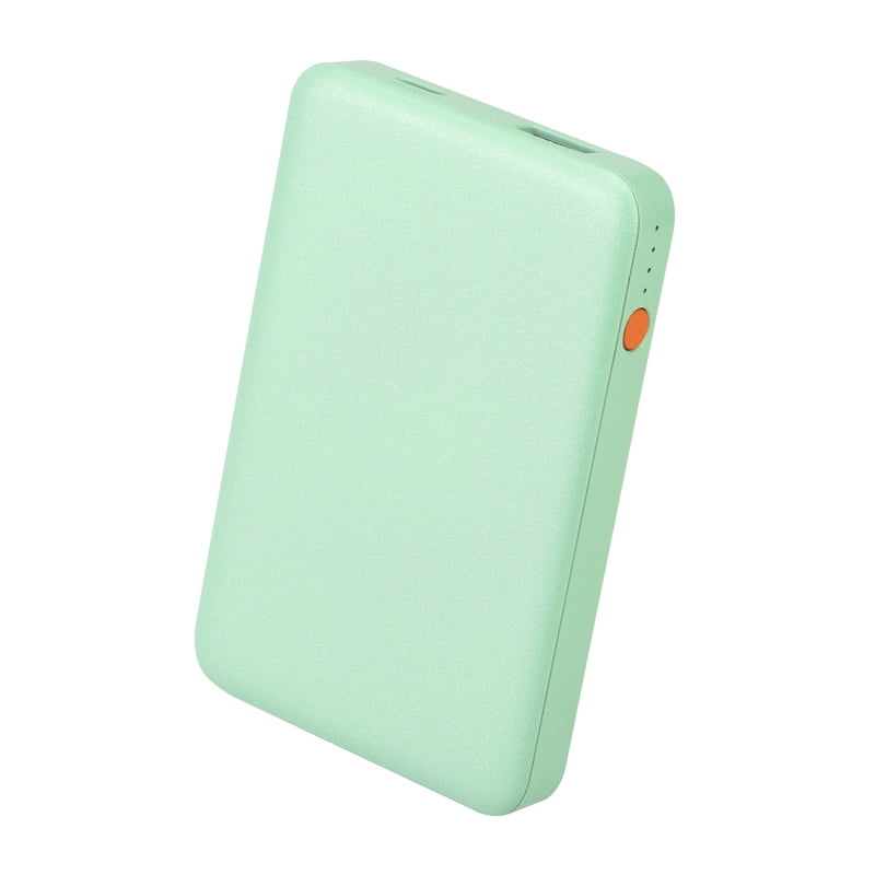 onn 5000mAh Portable Power Bank with USB-C and USB-A Ports, Compact Size, LED Indicator Lights, Mint - Compatible with iPhone, iPad, AirPods, Samsung Galaxy, Note, Pixel and More