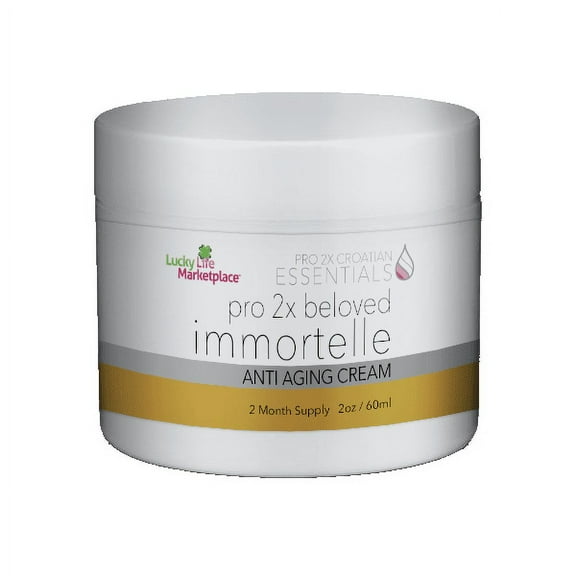 Pro 2x Beloved Immortelle Cream - Anti Aging Cream - 2 Month Supply - Brightening Vitamin C   Green Tea   Avocado Oil - Moisturize & Nourish - Anti Wrinkle Firming Formula - Aid Skin Health