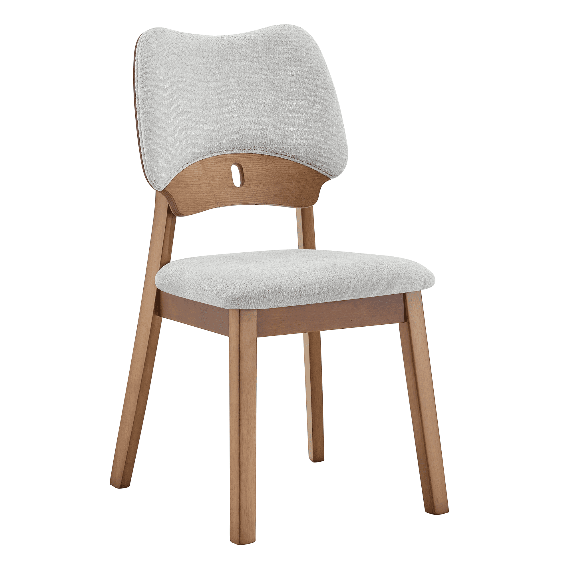 Leumius Dining Chairs Set of 2, Gray Soft Fabric Packaging on the Backrest and Seat Cushion, Hollowed Out Backrests for Kitchen Dining Room
