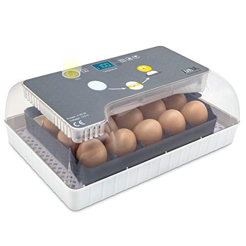 7 Eggs Incubator Full Automatic Chick Incubator with Temperature Control,Digital Clear Poultry Hatcher Incubators Small Incubator Gift Set for Hatching Quail and Chicken 