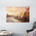 thumbnail image 1 of Scenery Decor Tapestry, Venezia Italian Decor Landscape with Old Houses Gondollas and Spikes Image, Wall Hanging for Bedroom Living Room Dorm Decor, 60W X 40L Inches, Multicolor, by Ambesonne, 1 of 2