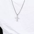 thumbnail image 4 of PAMTIER Unisex Stainless Steel Vintage Christian Cross Praying Church Statement Wedding Biker Pendant Amulet Crucifix Necklace Faith Silver 23.6" Chain, 4 of 5