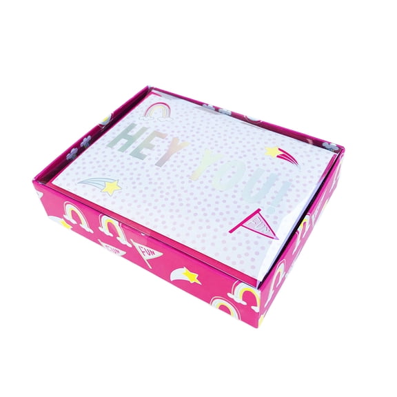 Set of 16 Cute 'Hey You!' Greeting Note Cards & Envelopes 5" x 3.75"