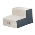 thumbnail image 2 of DOLITY Dog Stairs 2 Step Sturdy Puppy Ramp High Density Sponge for Older Dogs, Cats gray white, 2 of 9