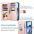 thumbnail image 3 of Wallet Case for Apple iPhone 17 Air Wallet Case 6.5"5G (2025), [9 Card Slots] Luxury PU Leather Credit Holder Carrying Folio Flip [Detachable] Kickstand Magnetic Phone Cover & Lanyard [Marble], 3 of 6