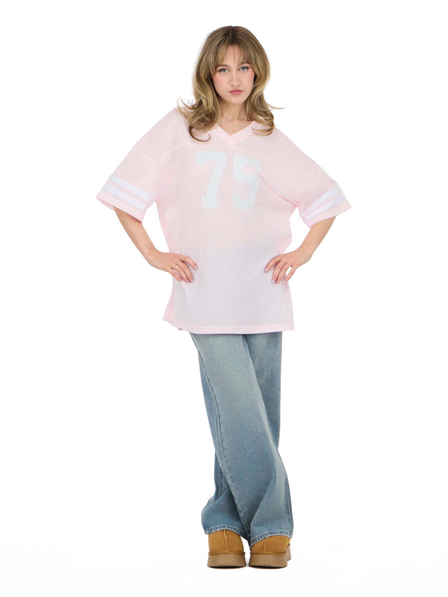 Forever 21 Women's Mesh Oversized Football Tee with Screened Detail, Sizes XS-XL