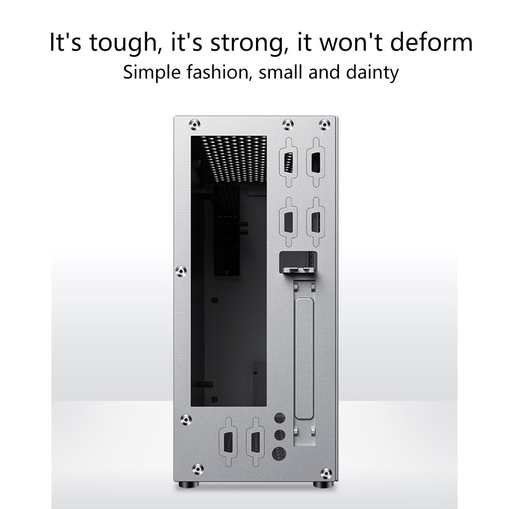 FH01 Mini ITX Computer for Case All Aluminum HTPC Office Home Theater Computer Box Desktop Chassis Front USB 3.0