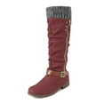 thumbnail image 6 of Modisza Knee High Boots Womens Comfortable Motorcycle Riding Boot Round Toe Wide Calf Winter Dress Tall Boots Red 8.5, 6 of 7