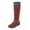 Red, variant on YLYL Winter Warm Low Heel Knight Boots Retro Round Toe Western Mid Calf Side Zip Platform Hiking Boot Outdoor Shoes