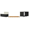 Anself Spa Surround Black Poly Rattan and Solid Wood Acacia