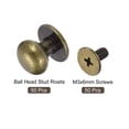 thumbnail image 3 of 9mm Ball Head Stud Rivets Screw Back, 50Pack Round Head Button Nipple Rivet, Bronze Tone, 3 of 6