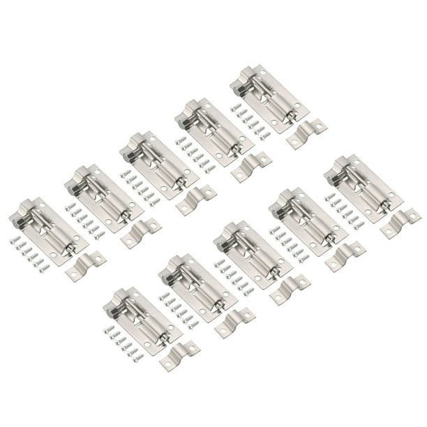 Cerradura de perno de puerta Uxcell de 2 pulgadas, paquete de 10, cerradura deslizante de acero inoxidable
