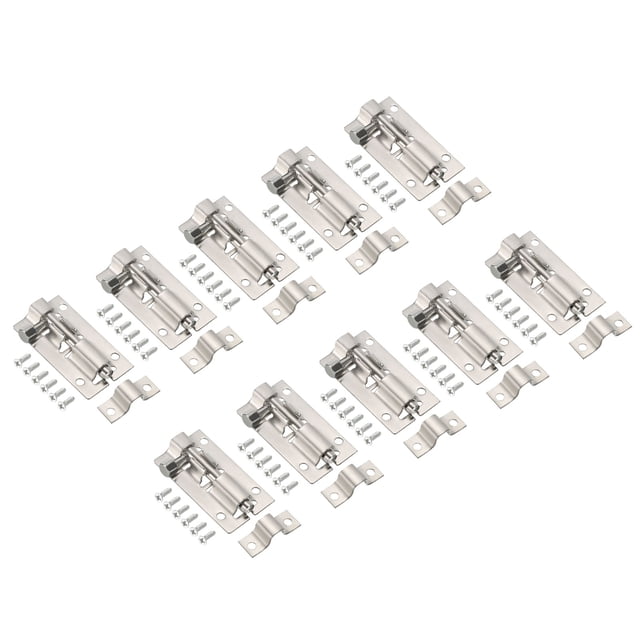 Unique Bargains Door Barrel Bolt Latch 2 Inch, 10 Pack Stainless Steel Security Latch Sliding Lock
