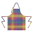 thumbnail image 2 of Multi Color Plaid Checkered Pattern Apron-Garden Aprons for Women with Pockets-Cotton Linen Waterproof Kitchen Cooking Gardening Aprons Adjustable for Kitchen,Cooking,BBQ and Salon 33x27 Inch, 2 of 7