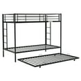 thumbnail image 6 of Ktaxon Twin Over Twin Metal Bunk Bed with Trundle, Dual Ladders and Guardrails, No Box Spring Needed, Black, 6 of 7
