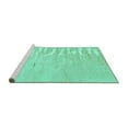 thumbnail image 2 of Ahgly Company Machine Washable Indoor Square Abstract Turquoise Blue Contemporary Area Rugs, 7' Square, 2 of 4