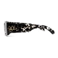thumbnail image 4 of Square Flat Top Narrow Rectangular Plastic 90s Sunglasses Slate Tortoise Smoke, 4 of 4