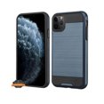 thumbnail image 6 of Xpression Cover for Apple iPhone 15 Pro (6.1") Hybrid Brushed Metal Texture Rugged Slim Shockproof Dual Layers 2-Piece Hard PC + TPU Phone Case - Blue Navy, 6 of 7