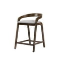 thumbnail image 2 of GDF Studio Stylish 3 Pcs Bar Set with Solid Wood Upholstered Stools and Round Table, Light Grey+Natural Walnut, 2 of 17