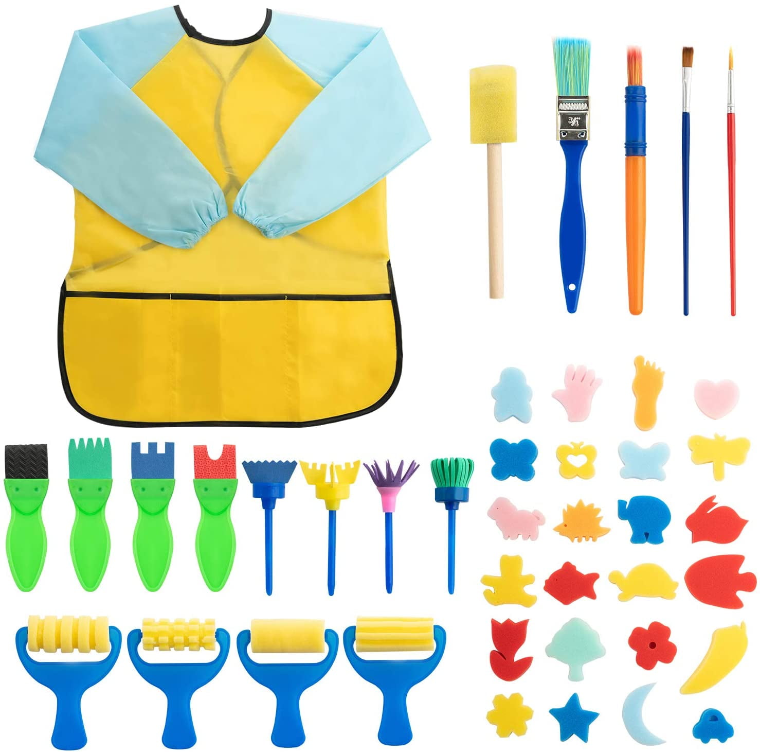 42 Pieces Kids Sponge Paint Brush Set Kids Paint Brushes For Kids   E172ed32 4f61 4c97 93b3 D00d05027d47.e8f03ac746702168c1104eba21ded409 