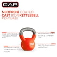 thumbnail image 6 of CAP, 10lb Neoprene Coated Kettlebell, Orange, 6 of 9